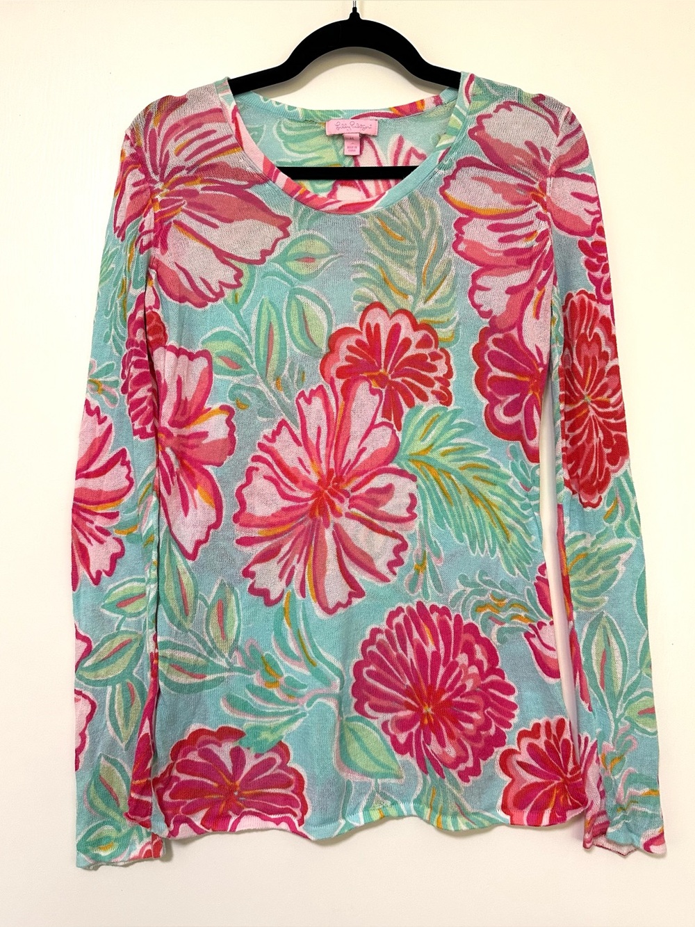 Lilly Pulitzer Pink Floral Light Weight Sweater